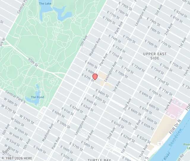 Location Map: 655 Park Avenue New York, New York 10065